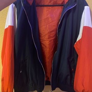 Red white and blue windbreaker